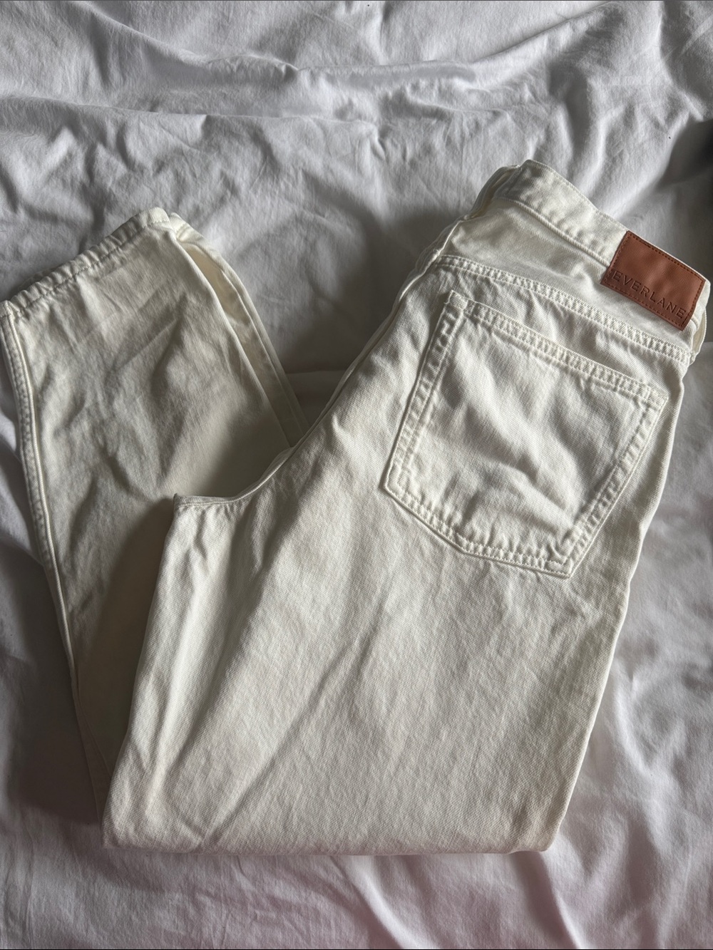 Everlane Cream Off-White The Run Around Jean Organic Cotton 30R
